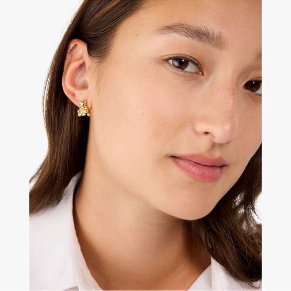 Kate Spade Gold Teddy Bear Studs - Picture 3 of 9